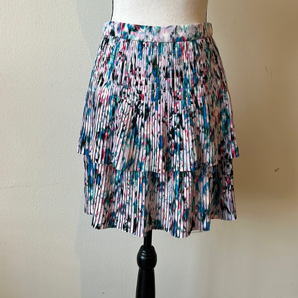 J Crew Pleated Floral Mini Skirt